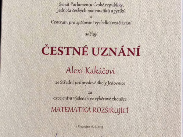 Slavnostní setkání nejúspěšnějších matematiků v Senátu ČR